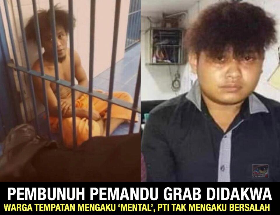 Pembunuh pemandu grab didakwa: PTI tak mengaku salah, warga tempatan mengaku 'Mental'