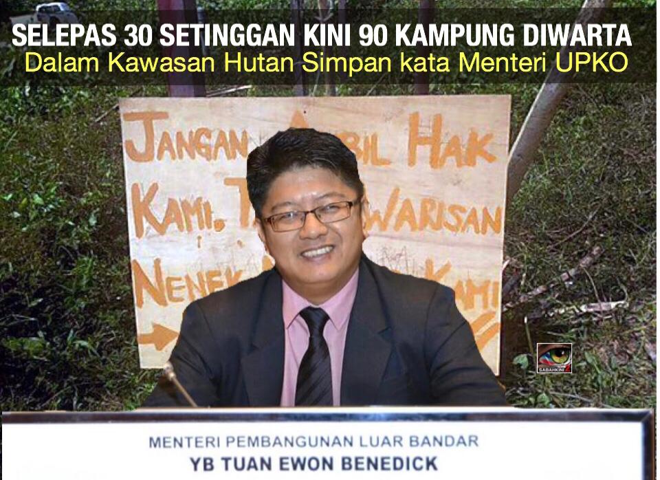 Selepas 30 setinggan, kini 90 kampung diwartakan di kawasan hutan simpan kata Menteri UPKO 
