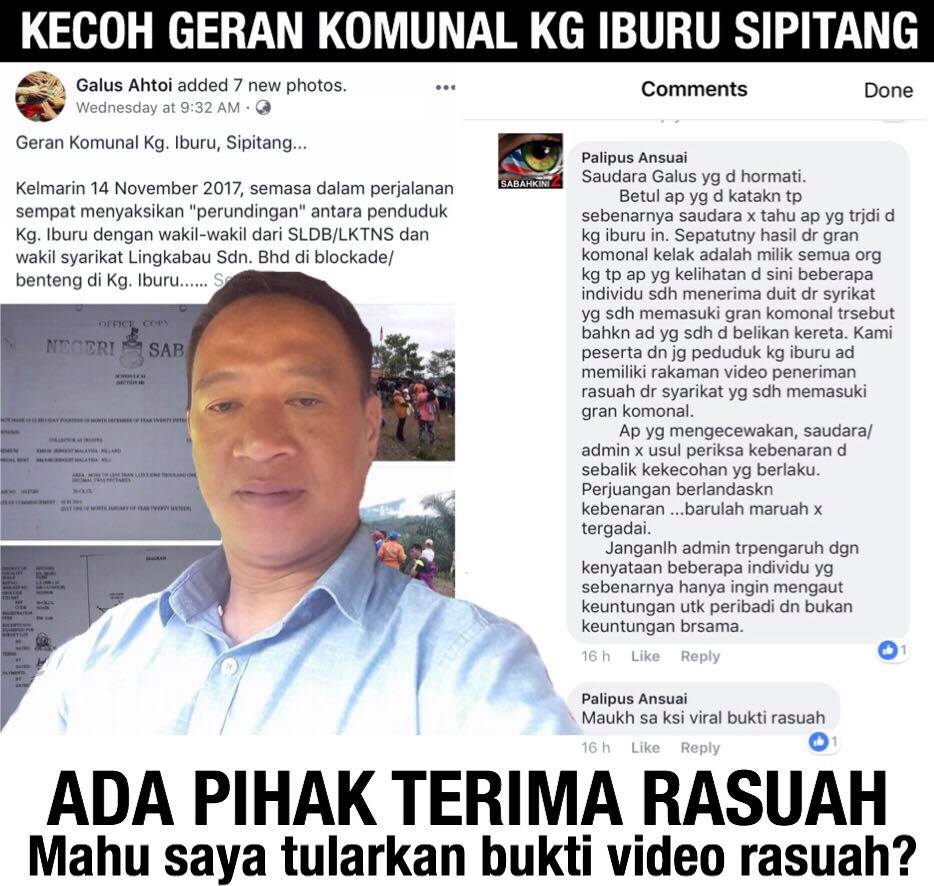 Isu Geran Komunal Kg Iburu Sipitang: Ada pihak terima rasuah kami akan dedah - penduduk