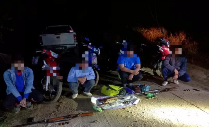 4 pemburu haram ditahan, memburu di hutan simpan