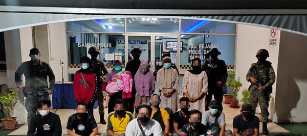 2 tekong dan 13 PTI  di Kampung Batu Payung, Tawau