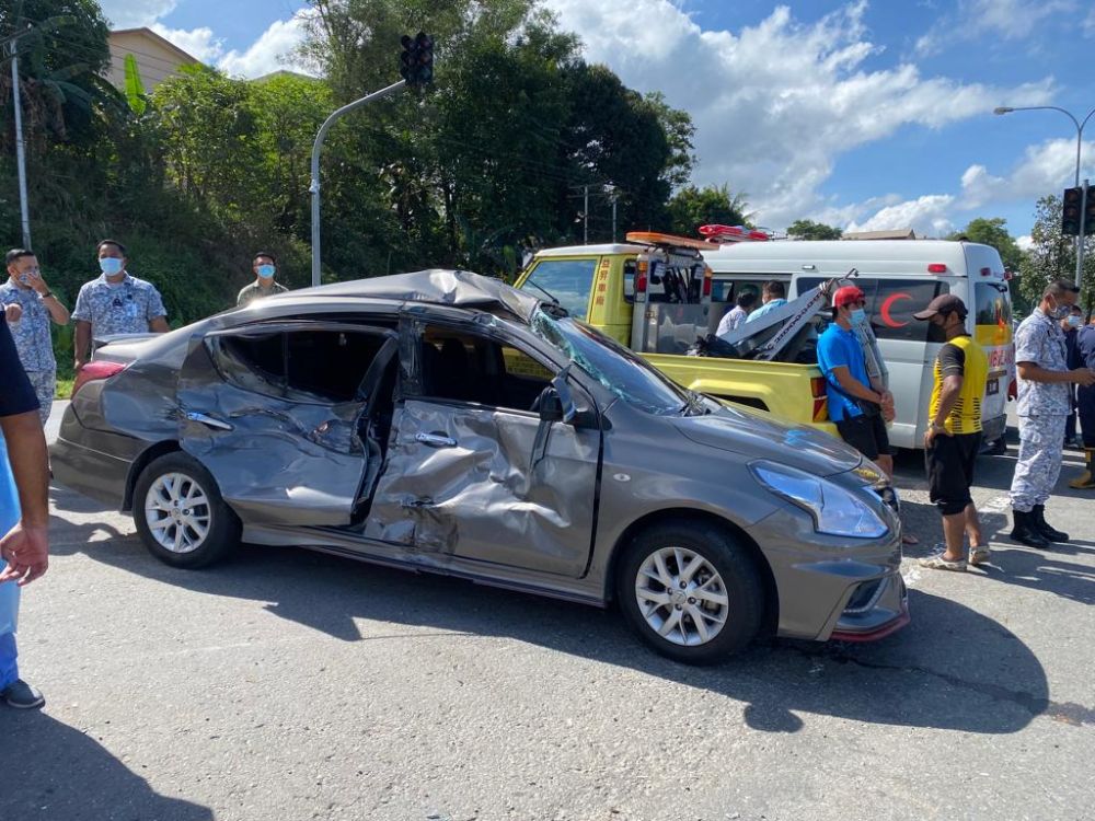Lelaki cedera dalam kemalangan di Jalan Sepanggar-Menggatal