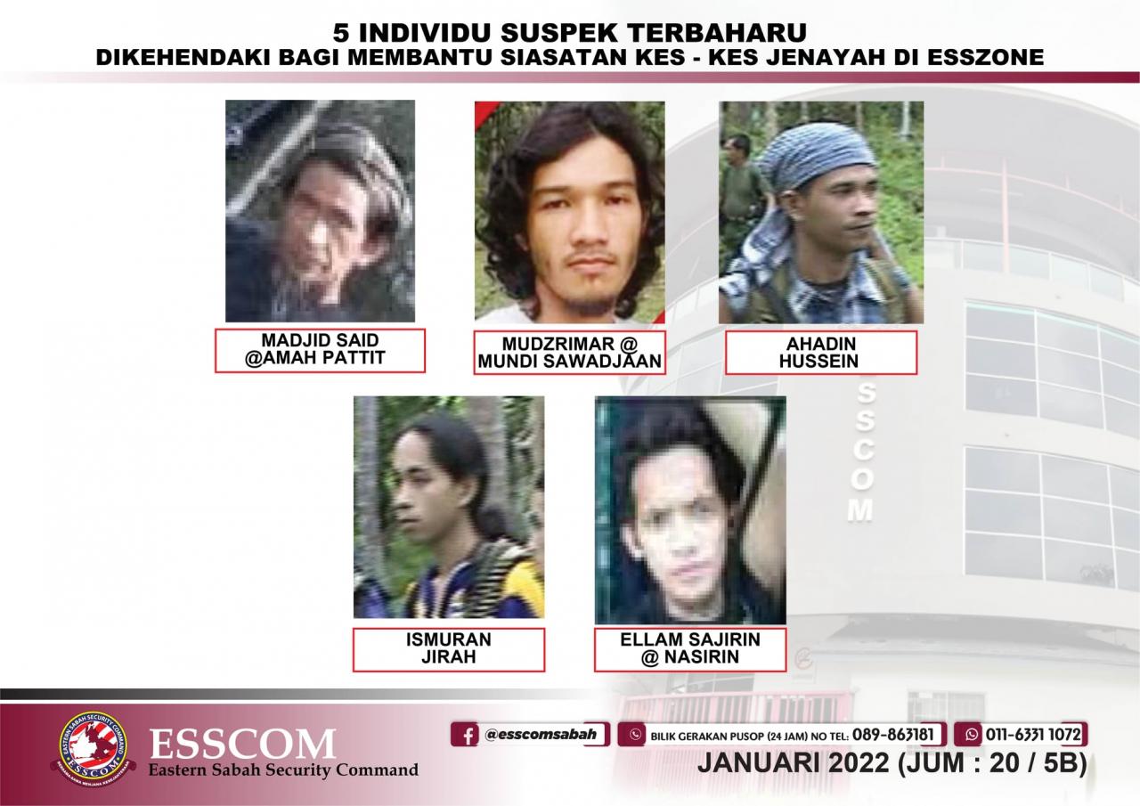 ESSCOM keluarkan senarai terbaru 20 individu dikehendaki