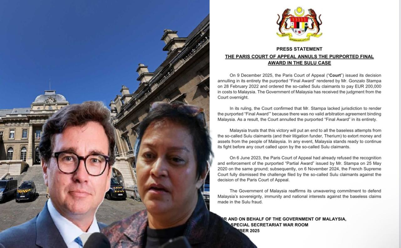 Mahkamah Paris gugurkan tuntutan Sulu, Malaysia rai kemenangan penting pertahan kedaulatan